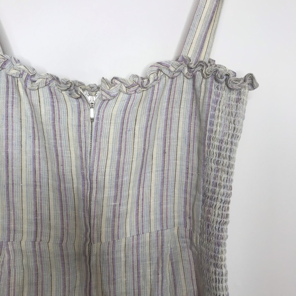 Reformation Ruffle Trim Smocked Stretch Mini Dress - Picture 7 of 8